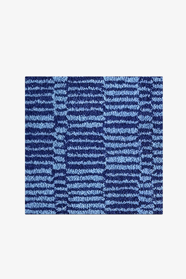 Breakline Blue Hand-Tufted Rug Swatch