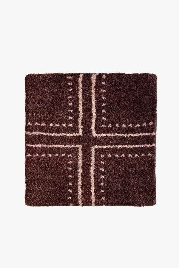 Brown Boxstep Hand-Knotted Rug Swatch
