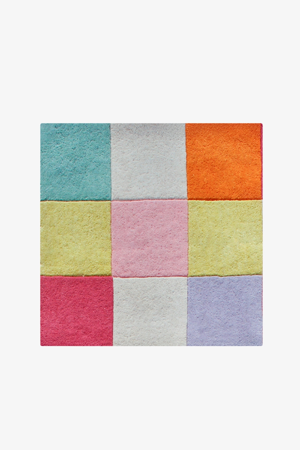Colorful Checkered Hand-Tufted Rug Swatch