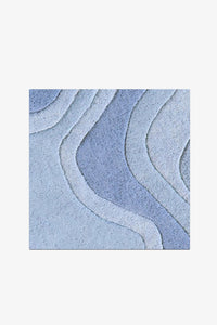Blue Rolling Tides Hand-Tufted Rug Swatch