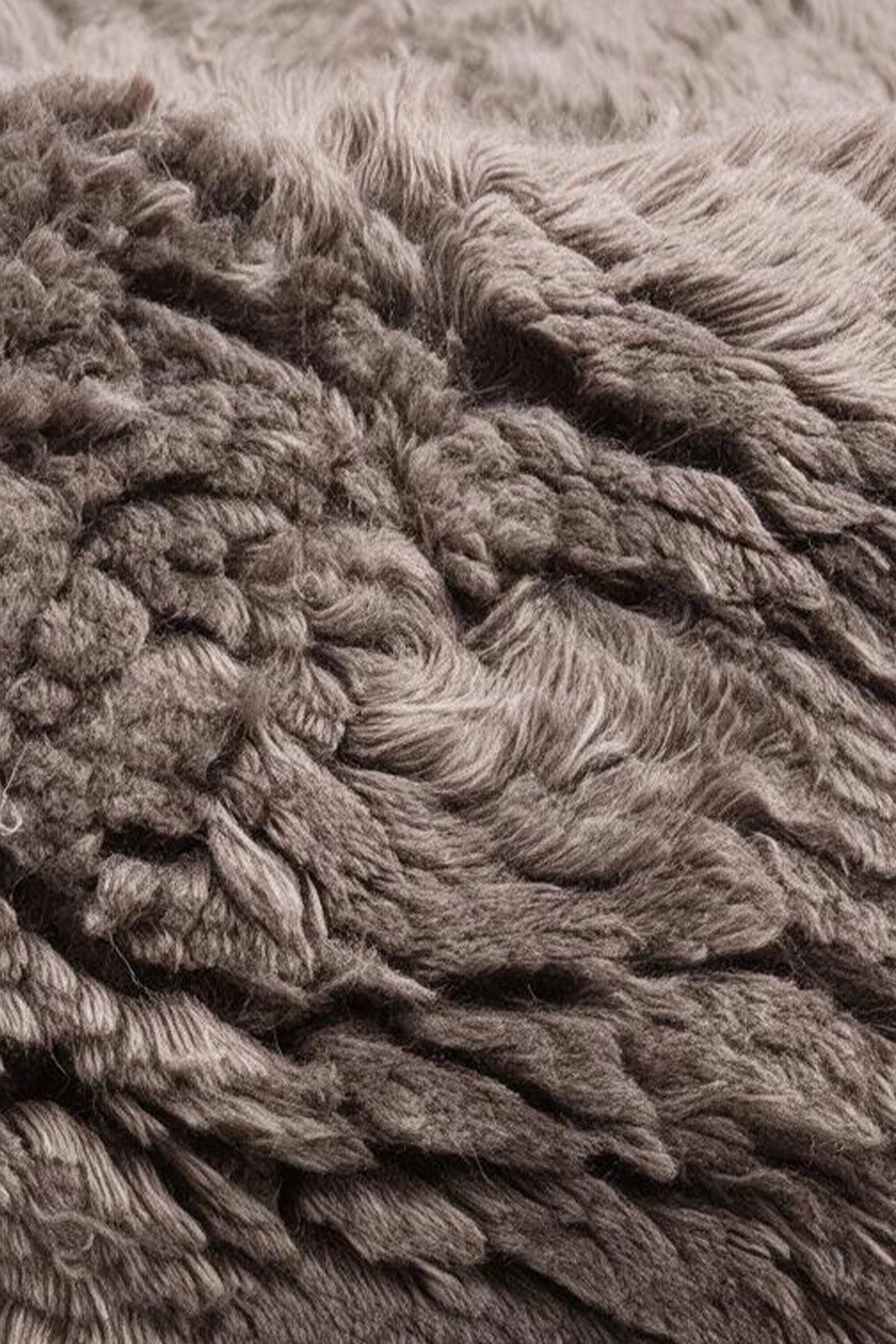 Taupe Hand-Knotted Shag Rug Swatch