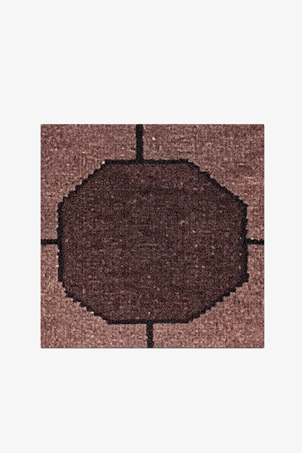 Walnut Octagon Link Hand-Knotted Rug Swatch
