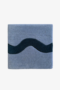 Blue Sculpted Edge Hand-Tufted Rug Swatch