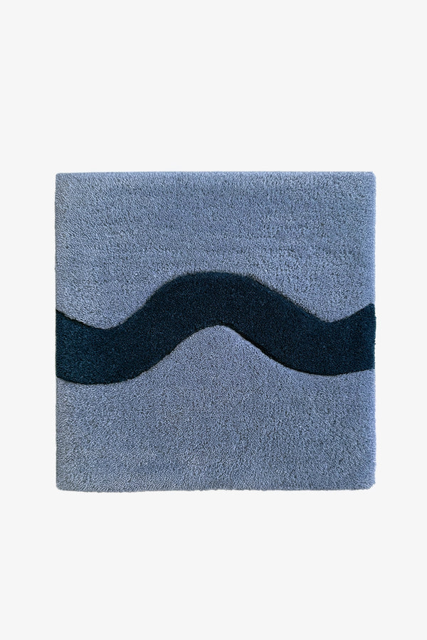 Blue Sculpted Edge Hand-Tufted Rug Swatch