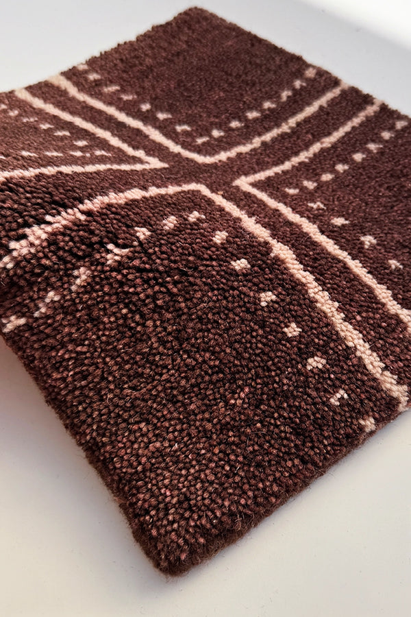 Brown Boxstep Hand-Knotted Rug Swatch