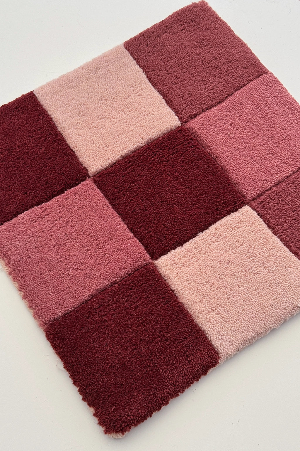 Burgundy Checkered Rug Swatch