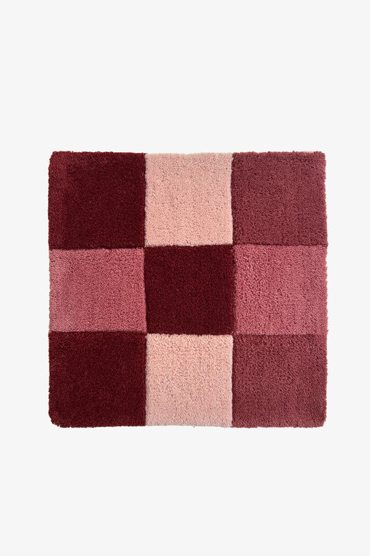Burgundy Checkered Rug Swatch