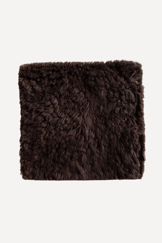 Chocolate Brown Hand-Knotted Shag Rug Swatch