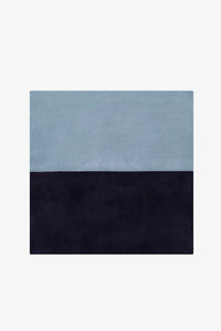 Indigo Classic Color Block Hand-Tufted Rug Swatch