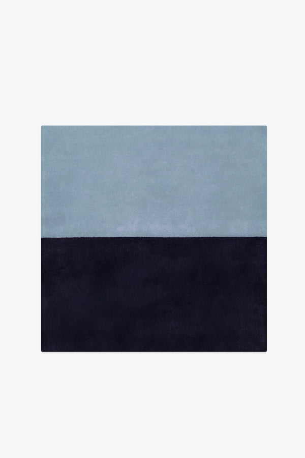 Indigo Classic Color Block Hand-Tufted Rug Swatch