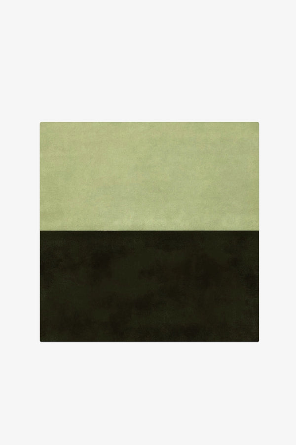 Olive Classic Color Block Hand-Tufted Rug Swatch
