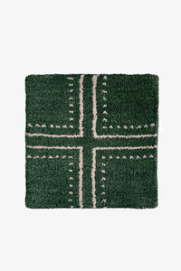 Green Boxstep Hand-Knotted Rug Swatch