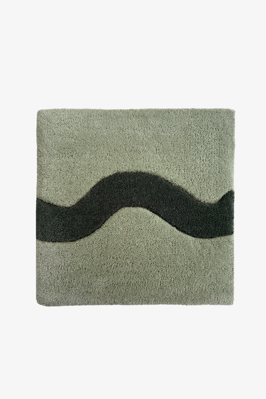 Green Sculpted Edge Rug Swatch