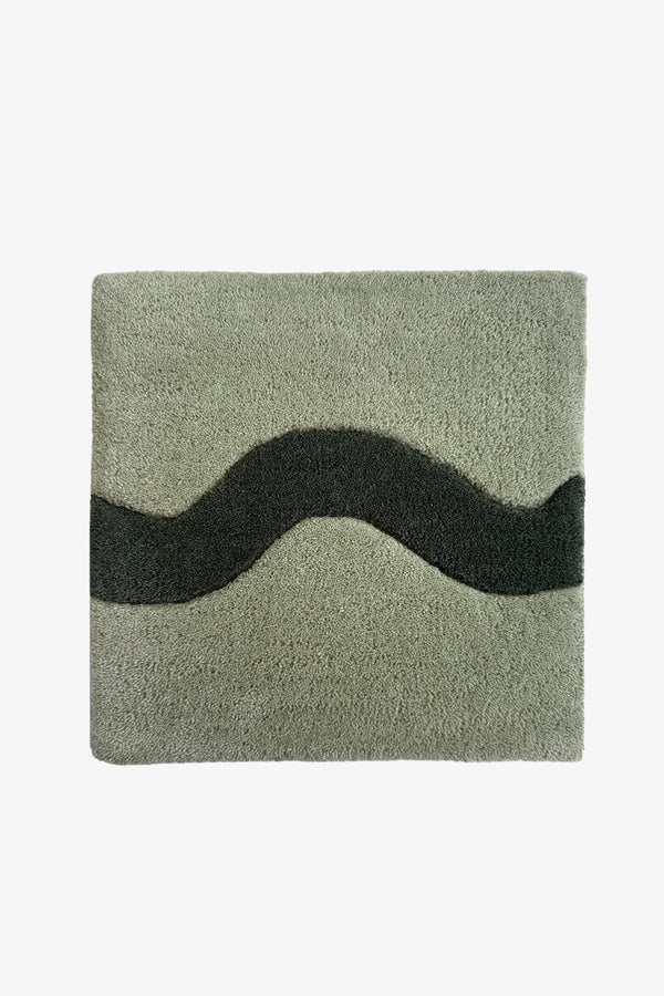 Green Sculpted Edge Hand-Tufted Rug Swatch