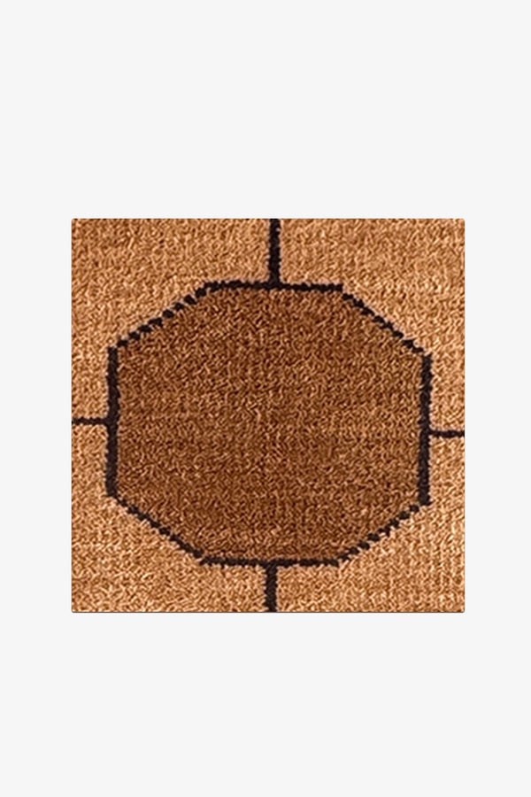 Honey Gold Octagon Link Hand-Knotted Rug Swatch