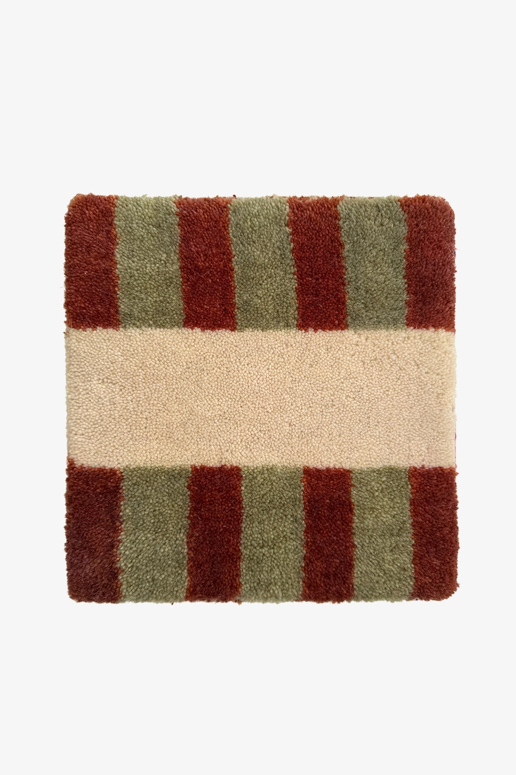 Multicolor Interval Hand-Knotted Rug Swatch