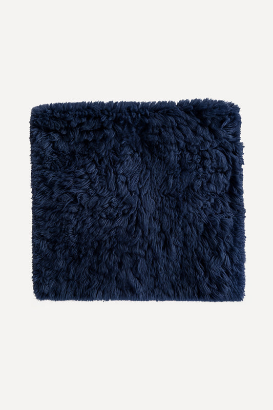 Navy Hand-Knotted Shag Rug Swatch