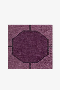 Purple Octagon Link Hand-Knotted Rug Swatch