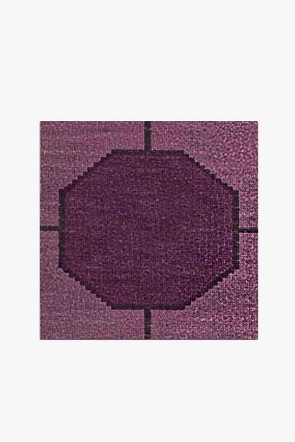 Purple Octagon Link Hand-Knotted Rug Swatch