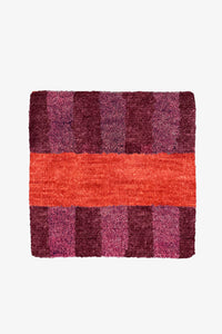 Red Interval Hand-Knotted Rug Swatch