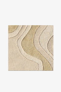 Tan Rolling Tides Hand-Tufted Rug Swatch