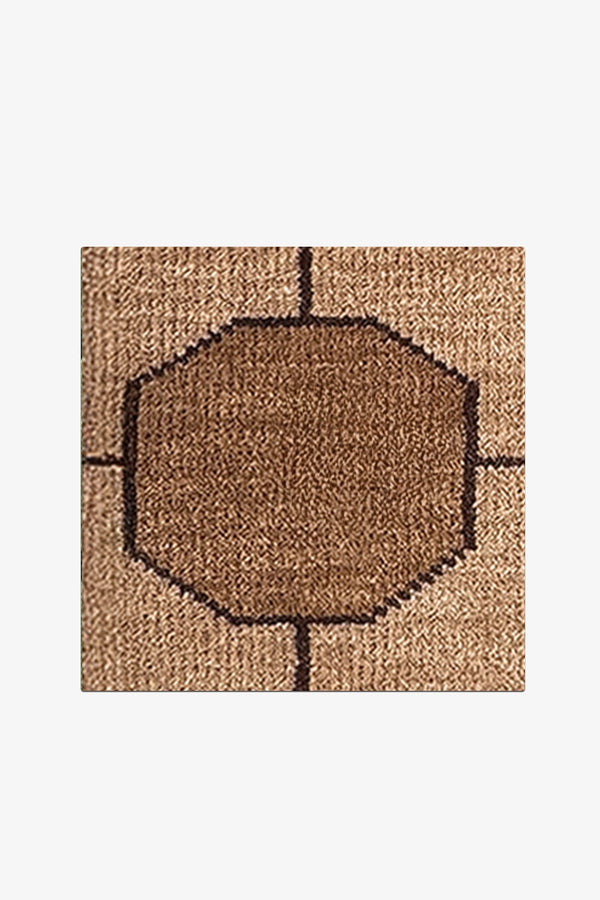 Taupe Octagon Link Hand-Knotted Rug Swatch