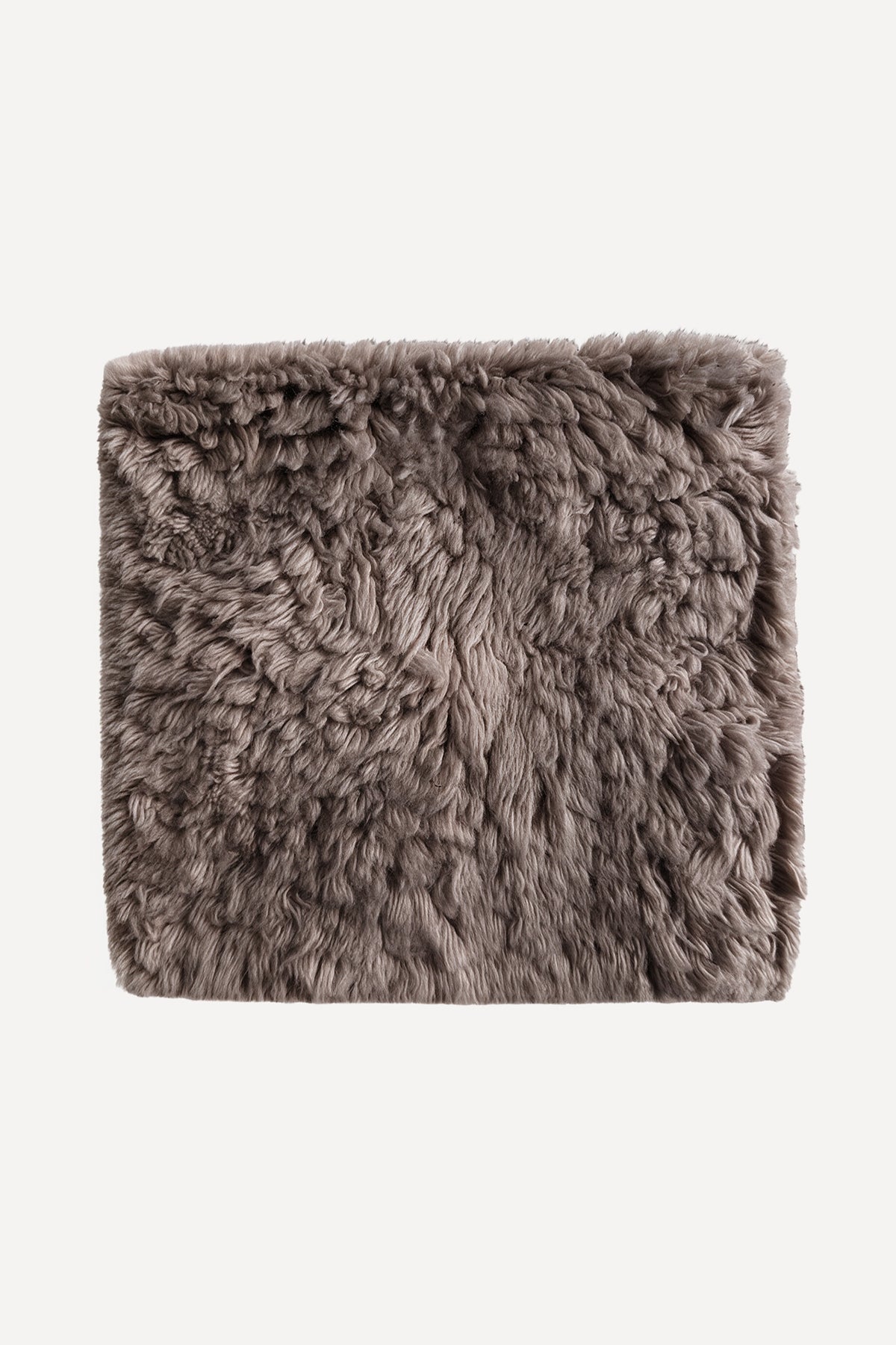 Taupe Hand-Knotted Shag Rug Swatch
