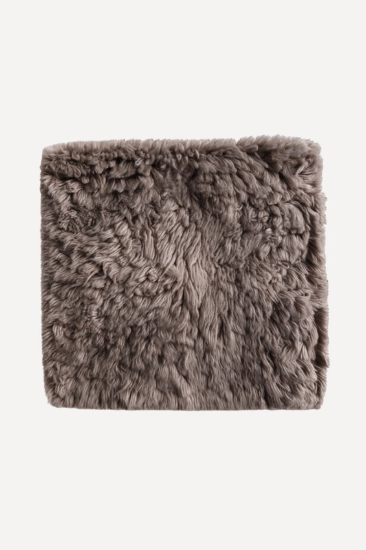 Taupe Hand-Knotted Shag Rug Swatch