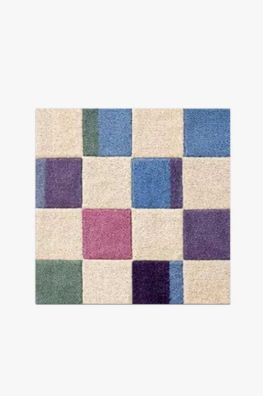 Watercolor Checkered Rug Swatch